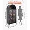 Black Tall MDF Display Cabinet with Adjustable Storage Shelves and Glass Doors for Living Room